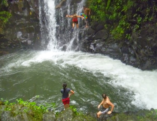 Waterfall jumping at Faleaseela