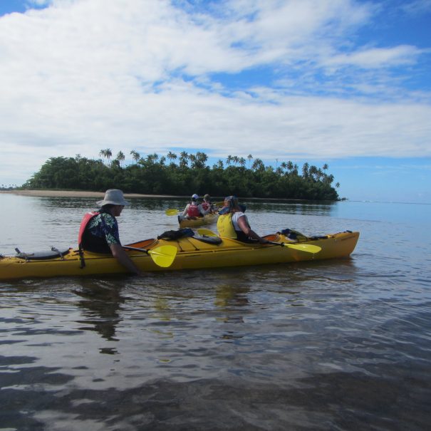 Kayaking towards the turtle lagoon
